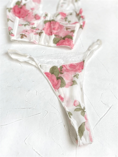 Dantel Rose Love Büstiyer Takım