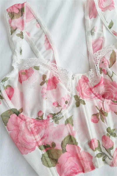 Dantel Rose Love Büstiyer Takım