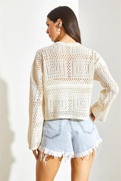 Dantel Tasarım Astarlı Pamuk Bluz