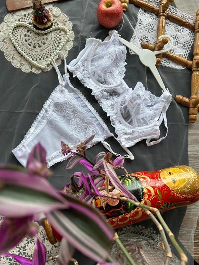 Dantel Vintage Birde Bralet Takımı