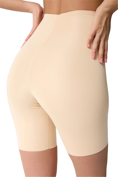 Bulut Dikişsiz Yüksek Bel Lazer Kesim Toparlayıcı Şort – Ten Rengi