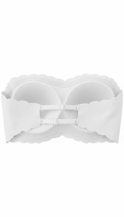 Bulut Koleksiyonu Büyük Beden C & D cup Strapless Sütyen Fitilli Beyaz (arkası ayarlanan)