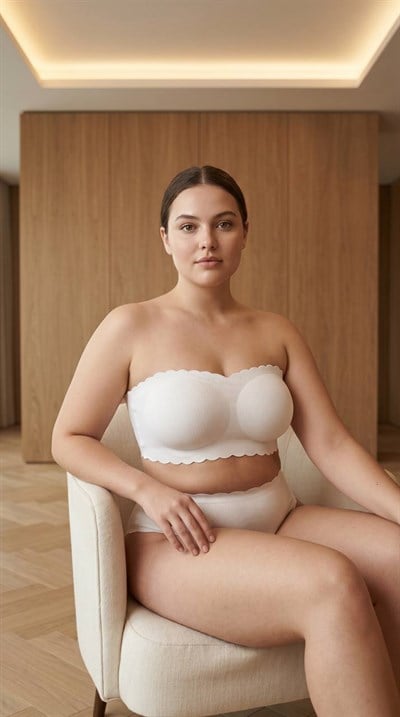 Bulut Koleksiyonu Büyük Beden C & D cup Strapless Sütyen Fitilli Beyaz (arkası ayarlanan)