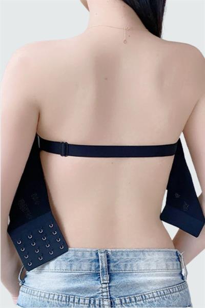 Bulut Koleksiyonu Lazer Kesim Dikişsiz Straplez B C D Cup Büyük Beden Siyah Sütyen