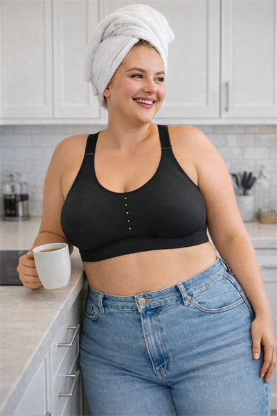 Bulut Koleksiyonu Lazer Kesim Dikişsiz C & D Cup Büyük Beden Sütyen Siyah