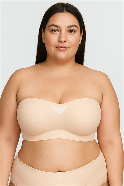 Bulut Koleksiyonu Lazer Kesim Dikişsiz Straplez B C D Cup Büyük Beden Ten Rengi  Sütyen