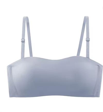 Bulut Lazer Kesim Açık Mavi Straplez Sütyen