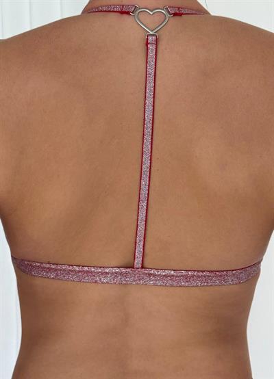 Dantel Back to Love Önden Açılır Simli Bralette 