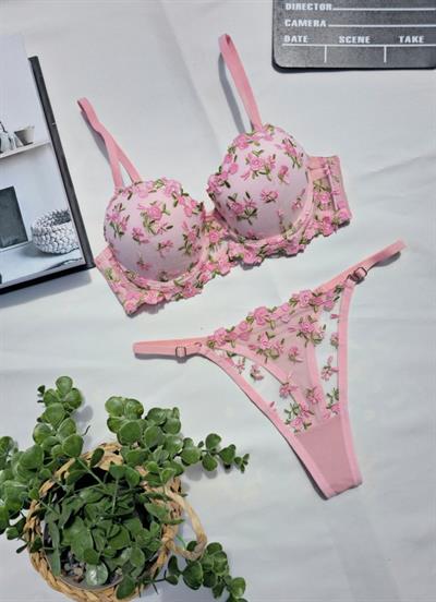 Dantel Çıtır Çiçek Push Up B CUP SütyenTakımı