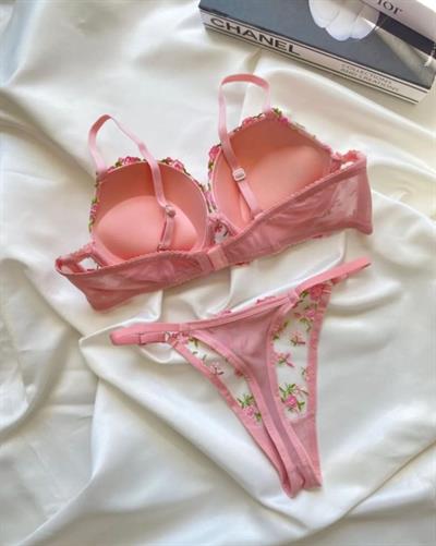 Dantel Çıtır Çiçek Push Up B CUP SütyenTakımı