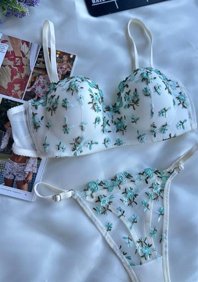 Dantel Çıtır Ekru Lotus B & C Cup SütyenTakımı