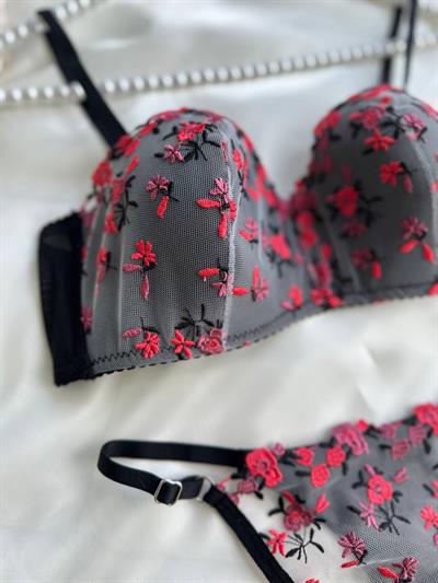 Dantel Çıtır Siyah Lotus B & C Cup SütyenTakımı