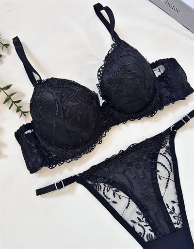 Dantel Dark Love Push Up Destekli B CUP SütyenTakımı