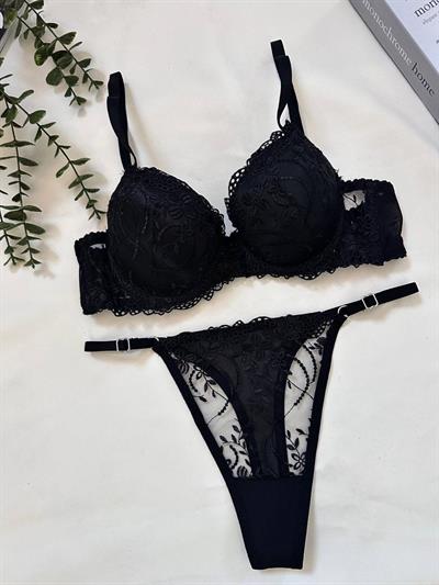Dantel Dark Love Push Up Destekli B CUP SütyenTakımı