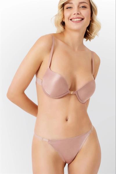 Dantel Destekli Önden Klipsli Bayan Sütyen Takım 