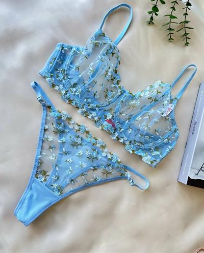 DANTEL Ice Blossom C & D cup Büyük Beden Bralet Takım 