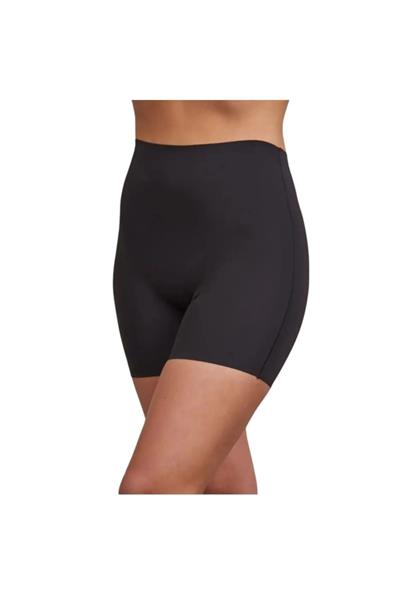 Dantel Lazer Kesim Iz Yapmaz Dikişsiz Yüksek Bel Şort Siyah