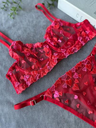 Dantel LOVE B CUP Bralet Takımı Ekru