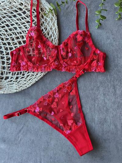 Dantel LOVE B CUP Bralet Takımı Ekru