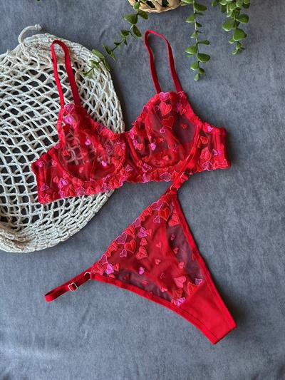 Dantel LOVE B CUP Bralet Takımı Ekru
