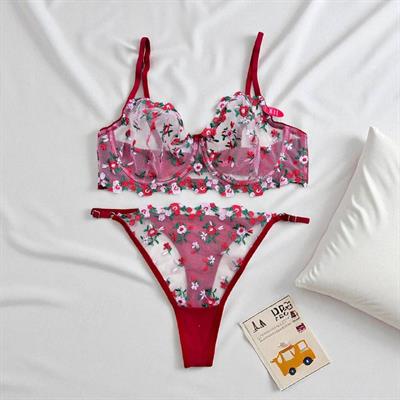 DANTEL New Year Red C & D cup Büyük Beden Bralet Takım 