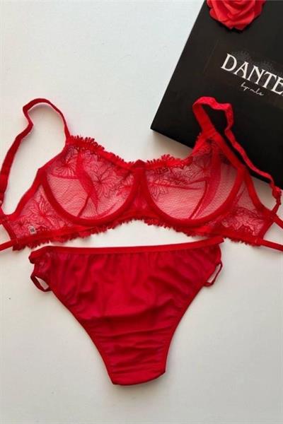 Dantel Red Love C Cup Sütyen Takımı