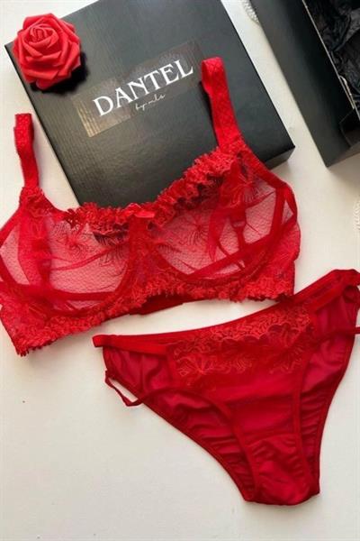Dantel Red Love C Cup Sütyen Takımı
