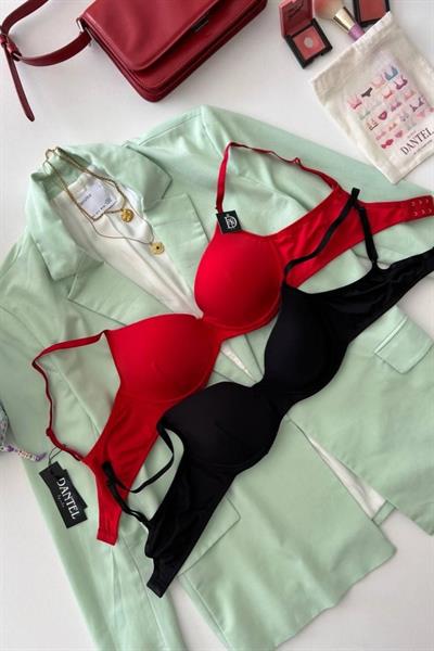 DANTEL Red&Black Boş Cup Toparlayıcı 2li Sütyen  Seti 