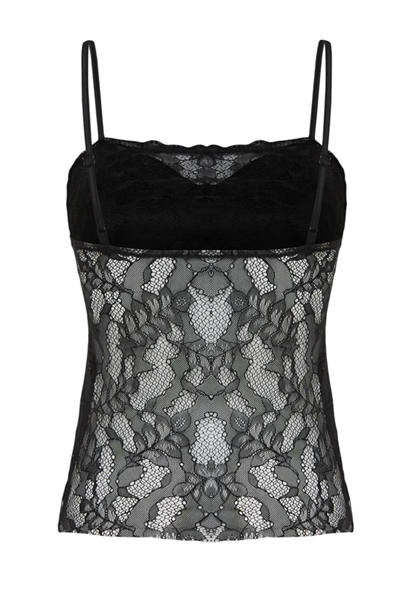 Dantel Siyah Astarlı Bluz