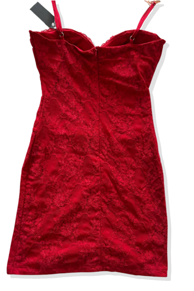 Dantel Sevgililer Günü Cazibe Koleksiyonu Kırmızı Elbise