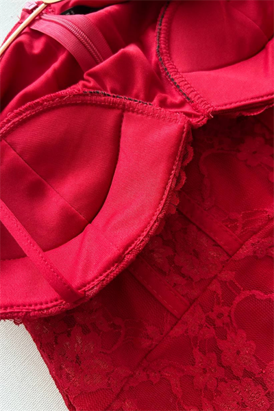 Dantel Sevgililer Günü Cazibe Koleksiyonu Kırmızı Elbise