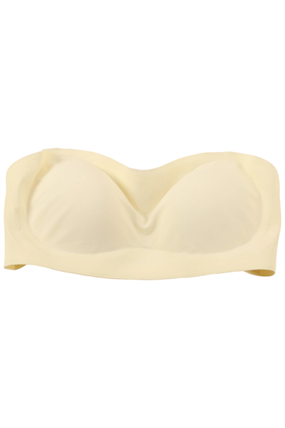 Dikişsiz Lazer Kesim Hayalet Ekru Straplez Sütyen