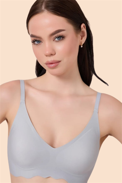 Dikişsiz Lazer Kesim Hayalet Gri Askılı Sütyen