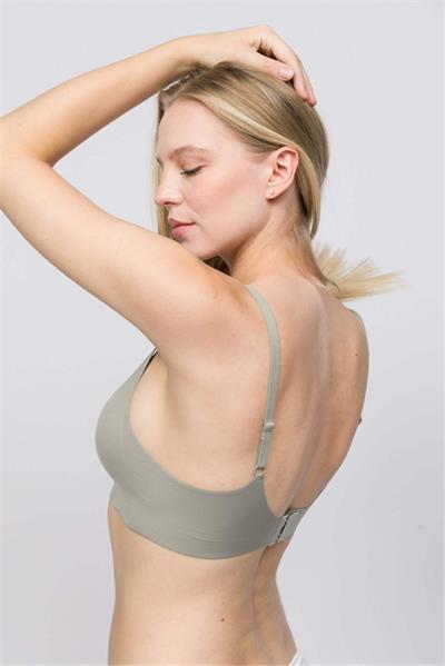 Dikişsiz Lazer Kesim Hayalet Yeşil Askılı Sütyen