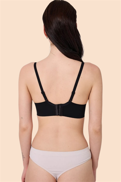 Dikişsiz Lazer Kesim Siyah Askılı Sütyen