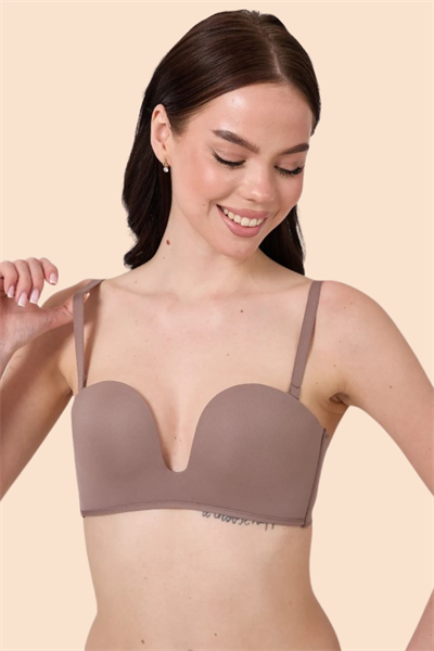 Dikişsiz Lazer Kesim Vizon Straplez Sütyen