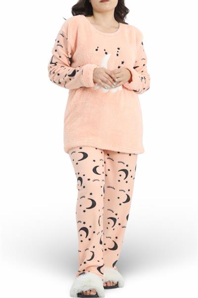 Somon Renkli Büyük Beden Pijama Takımı