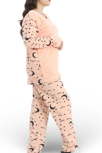 Somon Renkli Büyük Beden Pijama Takımı