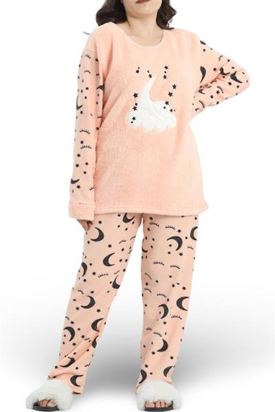 Somon Renkli Büyük Beden Pijama Takımı