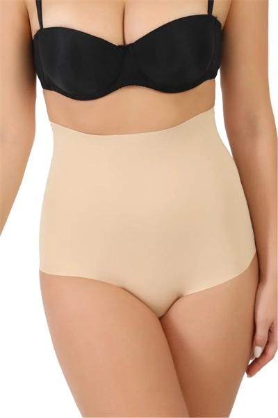 Yüksek Bel Toparlayıcı Dikişsiz Lazer Kesim Slip Korse Külot – Ten Rengi
