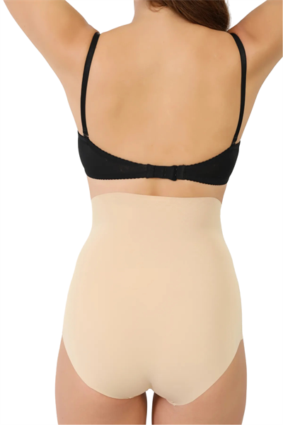 Yüksek Bel Toparlayıcı Dikişsiz Lazer Kesim Slip Korse Külot – Ten Rengi