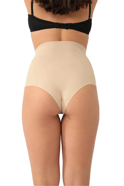 Yüksek Bel Toparlayıcı Etkili Dikişsiz Tanga Külot – Ten Rengi