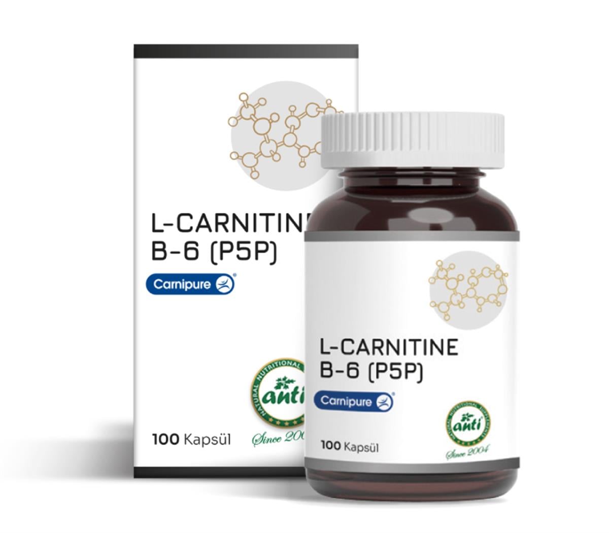 L-CARNITINE 180錠×28個 L Carnitine Kapsül (Carnipure) & B6 ( P5P ) - Anti