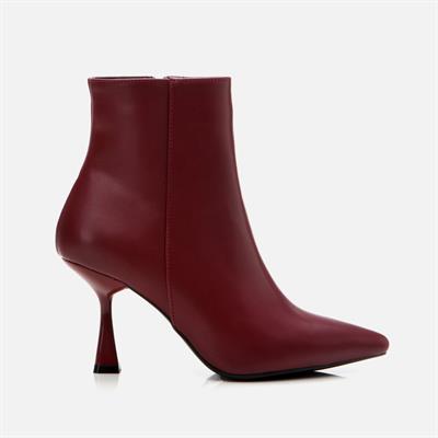 Bordo Kadın Topuklu Bot