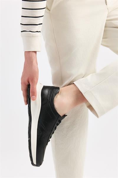 Hakiki Deri Siyah Erkek Spor Ayakkabı