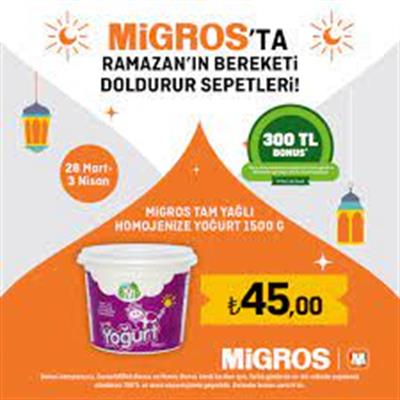 Migros Tam Yağlı Homojenize Yoğurt