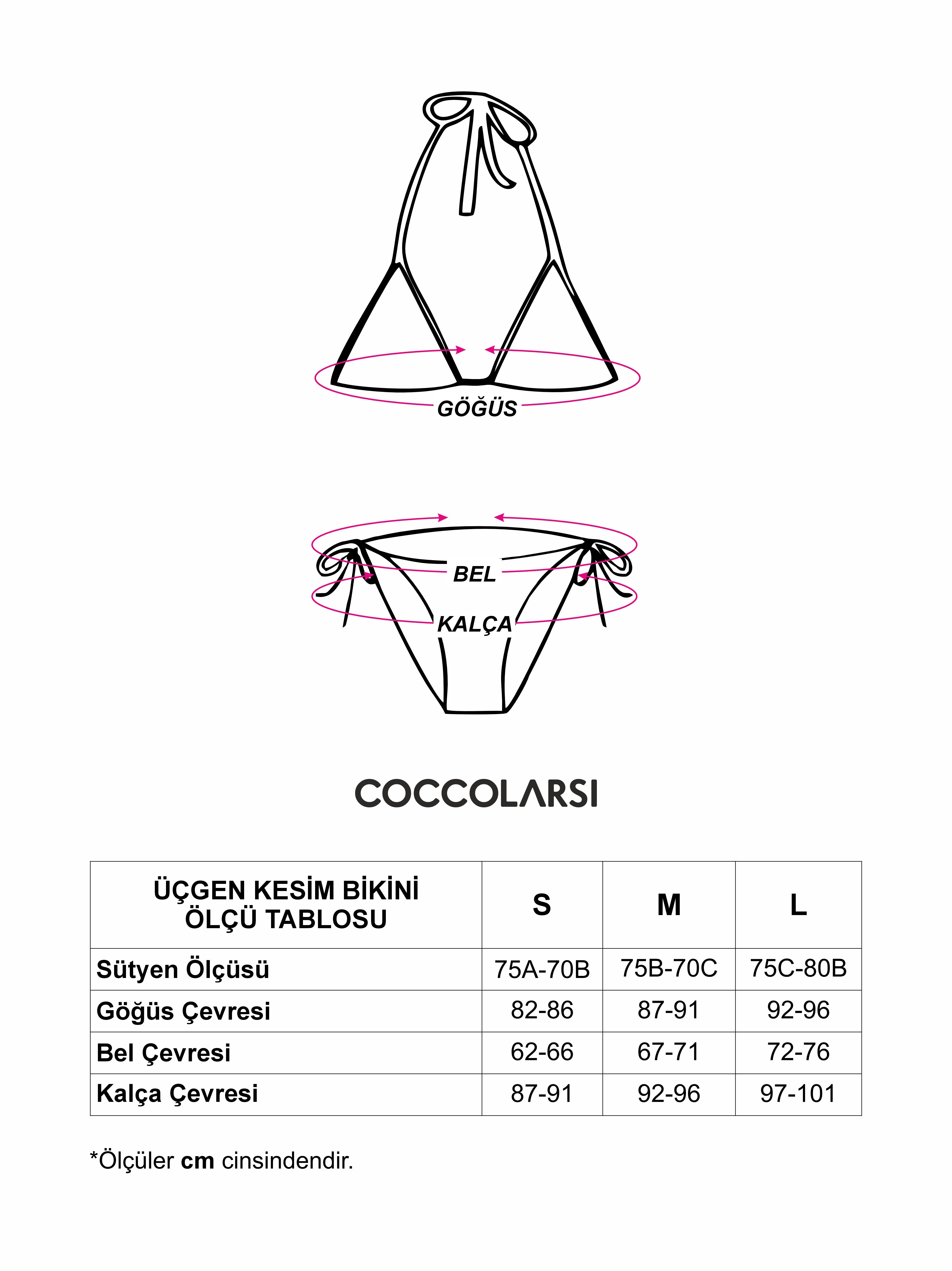 Üçgen Kesim Bikini Takımları