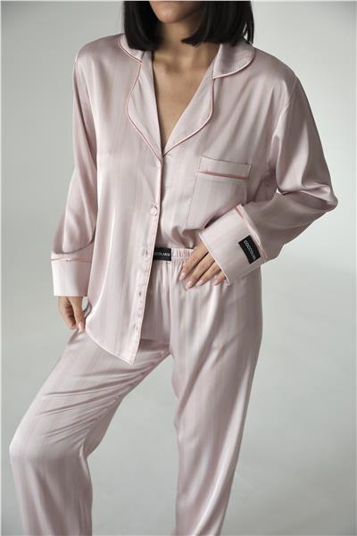 Sogni Lineari Saten Uzun Pijama Takımı LDK03