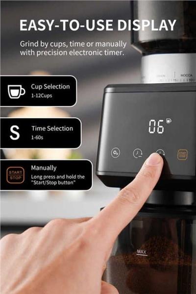 Vosco Dijital Espresso Kahve Değirmeni ve Öğütücü