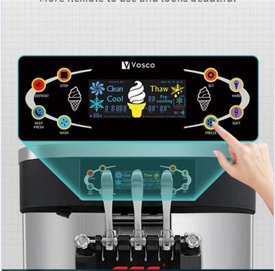 Vosco VSC-32T Pro Soft Dondurma Makinesi Set Üstü ( Üç Kollu )